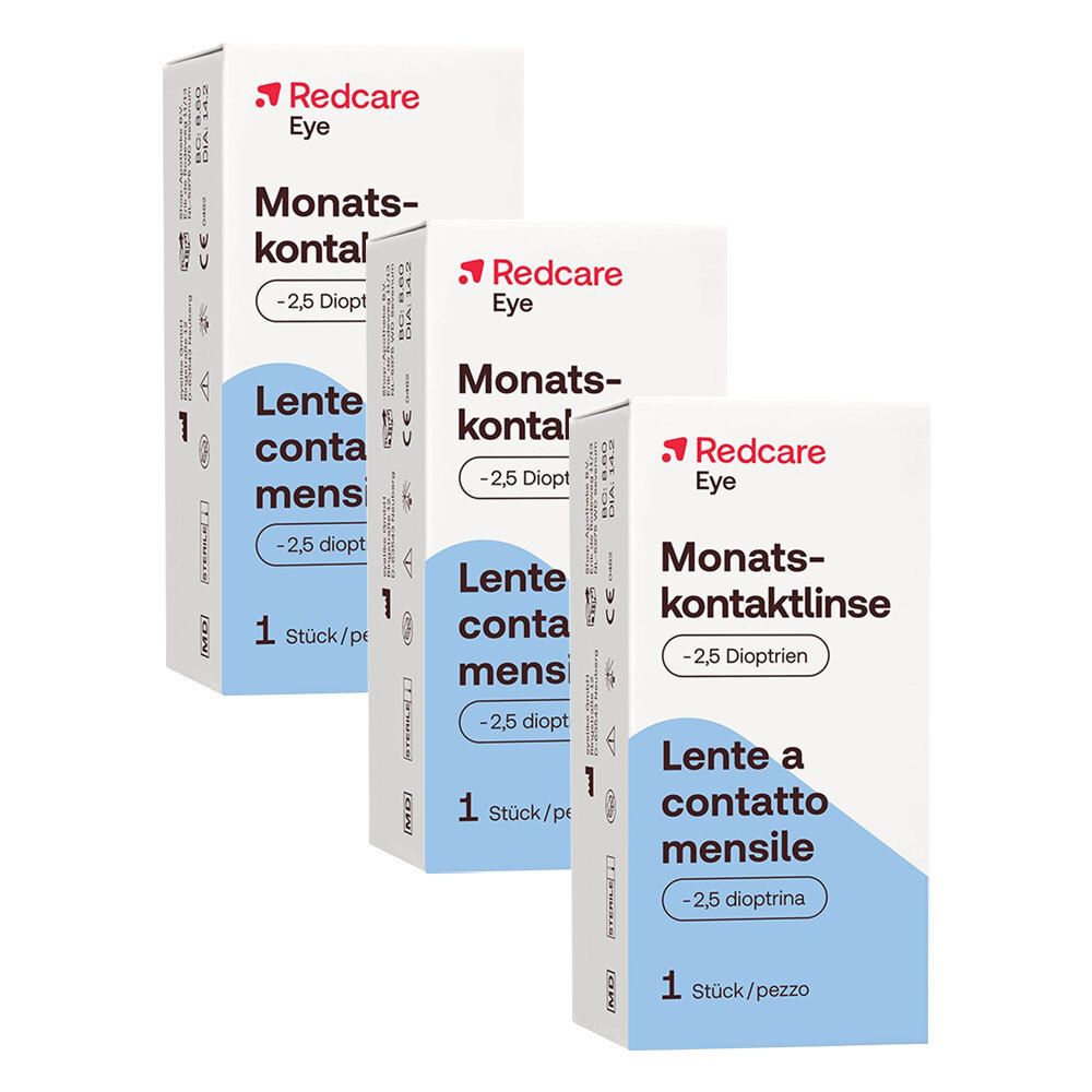 Redcare Monatslinse -2,75dpt 3 Stück Kontaktlinsen