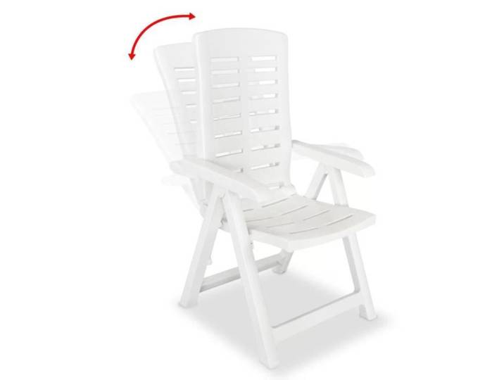 Chaises inclinables de jardin en plastique blanc - QIM - 2 pcs