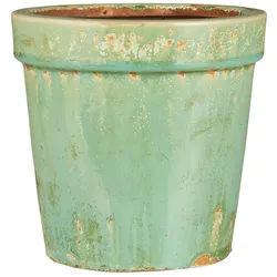 IB Laursen Blumentopf Marina Antik-Look, Höhe 14, Ø 14.5 cm, Grün