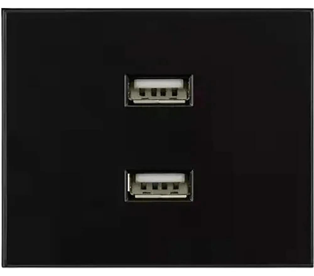 Shelly USB-laadadapter met USB-C en USB-A, zwart