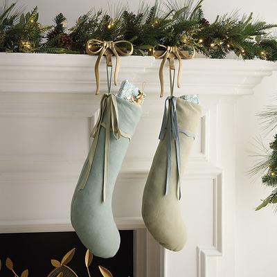 Rue Scalloped Linen Stocking - Antique Red - Ballard Designs