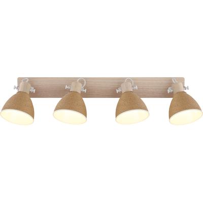 GLOBO LIGHTING Deckenstrahler "LYNDON", braun (weiß matt), 4, Ø 15cm H: 19cm, 1 Stk., Leuchten, Strahler Holzoptik, schwenkbar, vielseitig & modern einsetzbar, Deckenstrahler