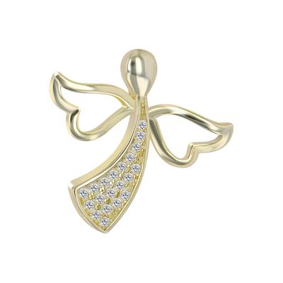 Engelanhänger AKZENT "Fria" aus 925 Sterlingsilber, rhodiniert, langlebig", gold (vergoldet), Schmuckanhänger, Damen, Silber 925 (Sterlingsilber)
