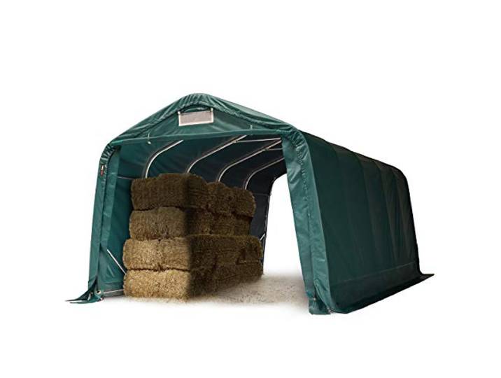 TOOLPORT Robuuste weidetent 3,3x6 m weerbestendig PVC-zeil 800N beschutting opslagtent, voor beton, groen
