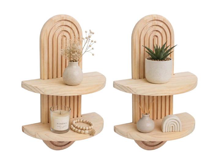 Wandregal RELAXDAYS Wandregale , braun (hellbraun), B:21,5cm H:35cm T:12cm, Regale, Wandregal