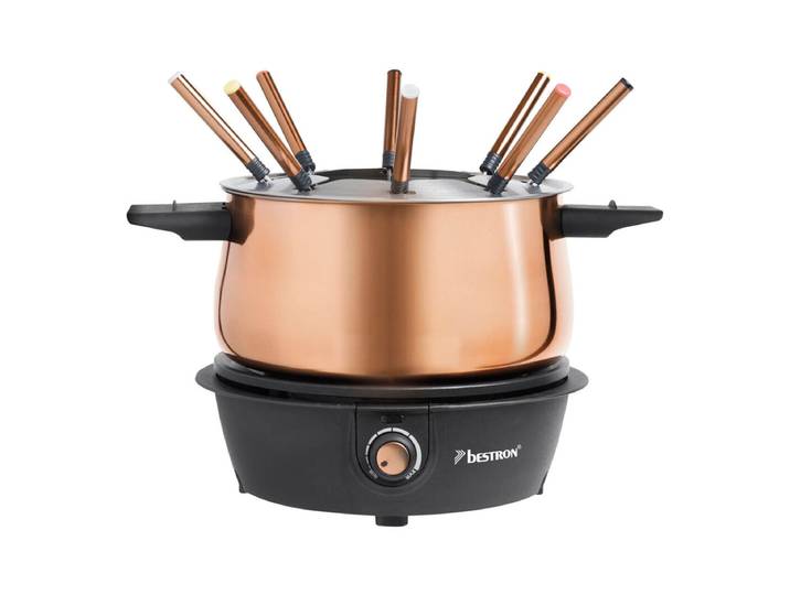 Bestron AFD850CO Fondue Set 8 tlg Schwarz/Kupfer