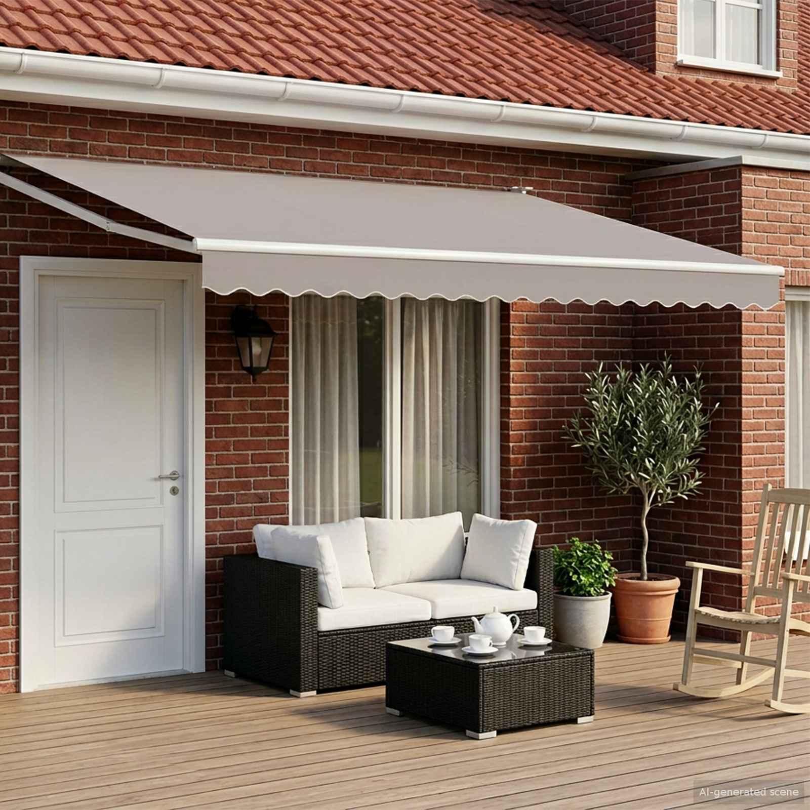 Maison Exclusive - Elektrisches Solar-Markisengestell 4,5 x 3 m Weiß