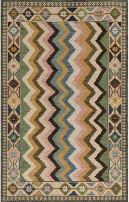 Momeni Nomad Hand Knotted Wool Geometric Area Rug.