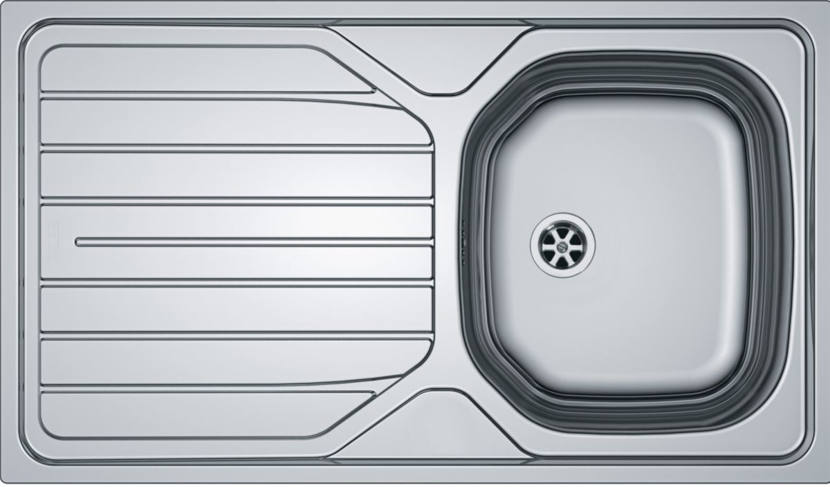 Evier RENOVA inox à encastrer monocuve avec egouttoir 86 x 50 cm FRANKE 897659