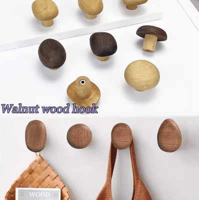 Inspire Curations Minimalist Wooden Wall Hooks Natural Coat & Key Hanger For Entryway ty a