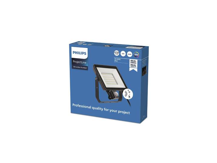 Philips ProjectLine Außenstrahler Sensor 4000K 50W, schwarz, Metall,