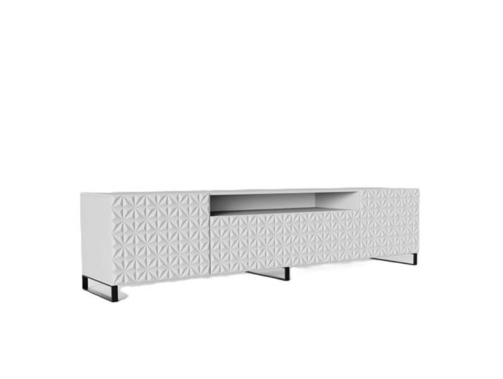 Sepro Meble Tv-Schrank Weiß ALI Mit Dekorativen Fronten 200 cm, 200x53x41 cm, Wohnzimmer, TV Möbel, Lowboards, Lowboards stehend