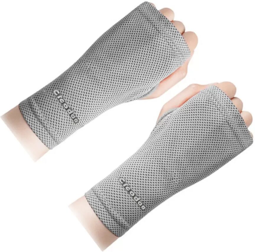 INF Kühlende Handgelenk-Handschuhe im Paar — Atmungsaktives Polyester, schweißabsorbierende Handgelenkstütze mit Sonnenschutz Grau