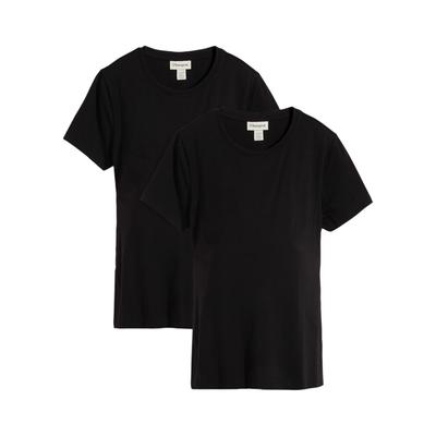 Umstandsshirt BONPRIX, Damen, Gr. 40/42 (M), schwarz, schwarz, Jersey, Obermaterial: 60% Baumwolle, 40% Polyester, unifarben, lässig geschnitten hüftbedeckend, Rundhals, Shirts Umstandsshirt, lässige Passform, Kurzarm, mit Stillfunktion