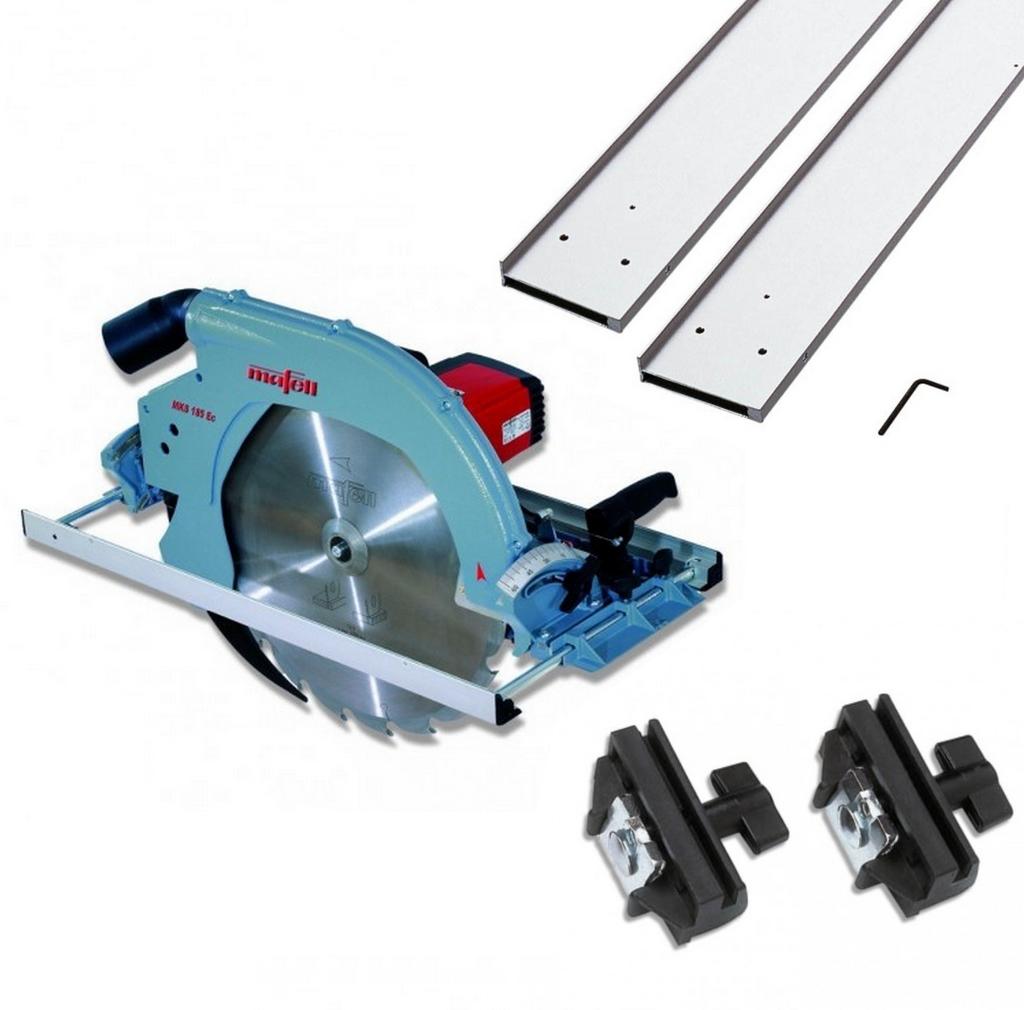 Mafell Handkreissäge MKS 185 Ec + Führungsschiene 3m, 2-teilig + Adapterpaar
