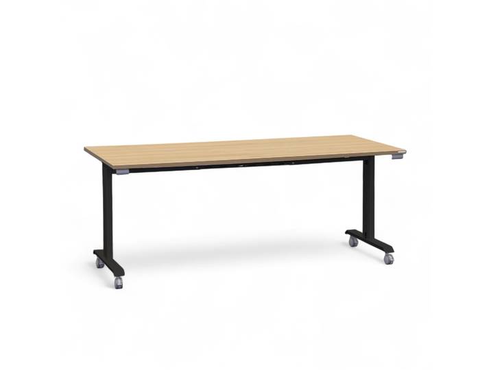Klapptisch Tradingzone Kos 180x80 cm, Eiche/Schwarz, Rechteckig, Neu - Perfekt für Meetings