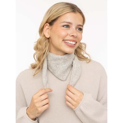 Strickschal ZWILLINGSHERZ "100% Cashmere Halstuch", Damen, grau (hellgrau), Obermaterial: 100% Kaschmir, Modetücher, dreieckige Form, weicher Tragekomfort, individuell tragbar