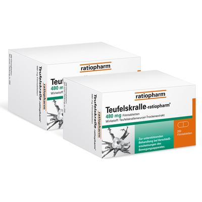 Teufelskralle-ratiopharm 480 mg Doppelpack 2x200 St Filmtabletten