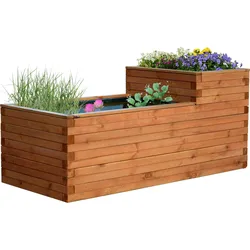 dobar Gartenteich, pflegeleichter Hochteich inkl. Teichfolie aus Kiefer   versch. Modelle