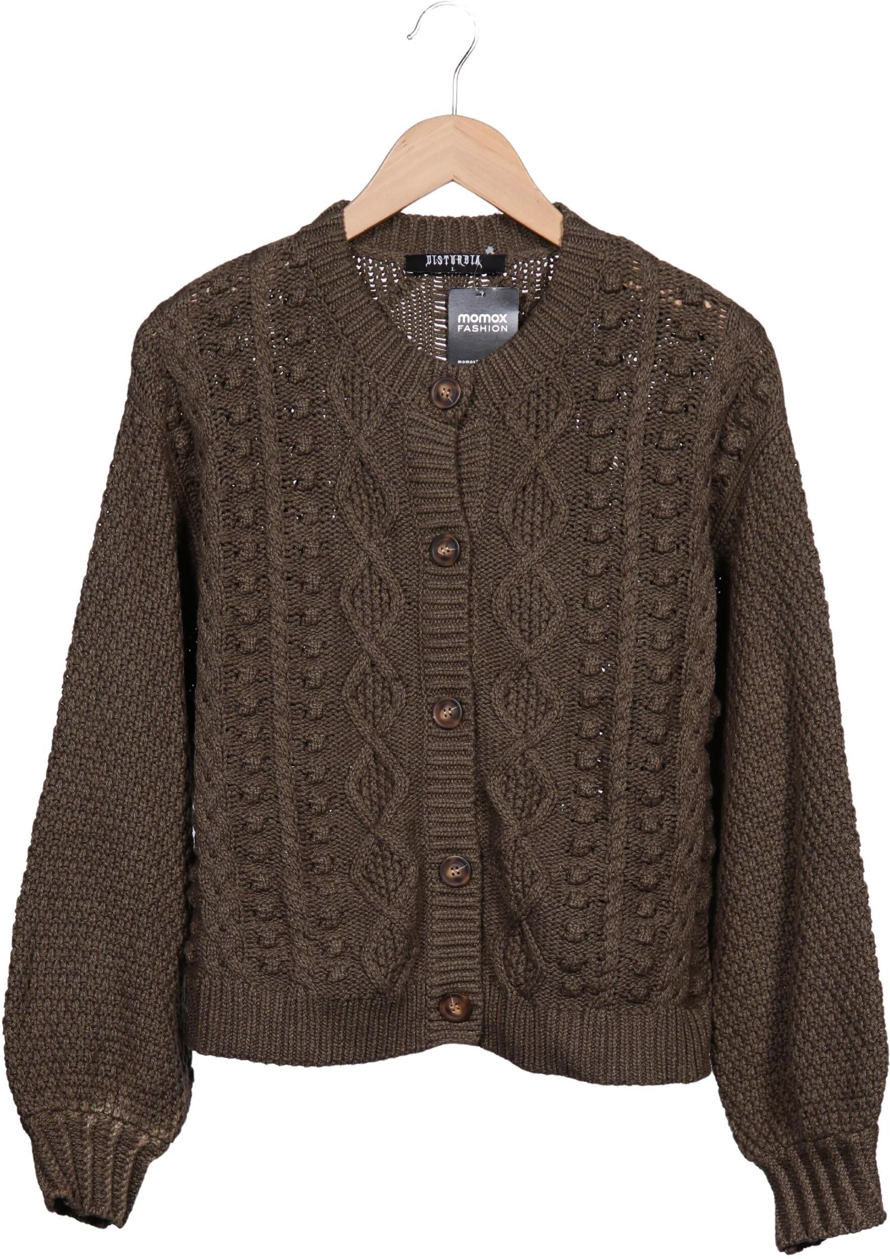 Disturbia Damen Strickjacke, Braun, Gr. L, Baumwolle - Second Hand