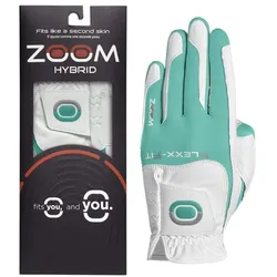 Zoom Hybrid Golfhandschuh Damen weiss/türkis
