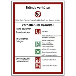 LimarLite Sicherheitsaushang »Brände verhüten« 21 x 29,7 cm Folie (0,4 mm) mehrfarbig, 21x29.7 cm