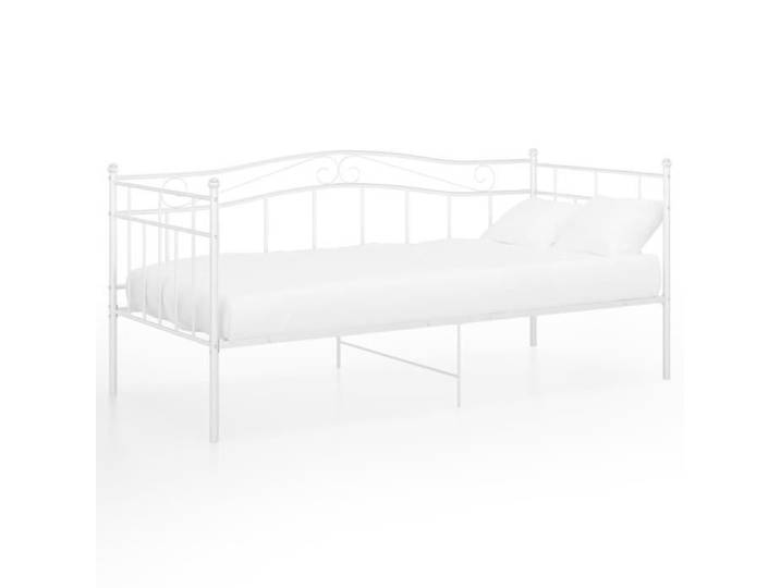 GAR'S Lit Banquette Canapé de lit Simple Cadre de lit adulte Blanc Métal 90x200cm(5280)