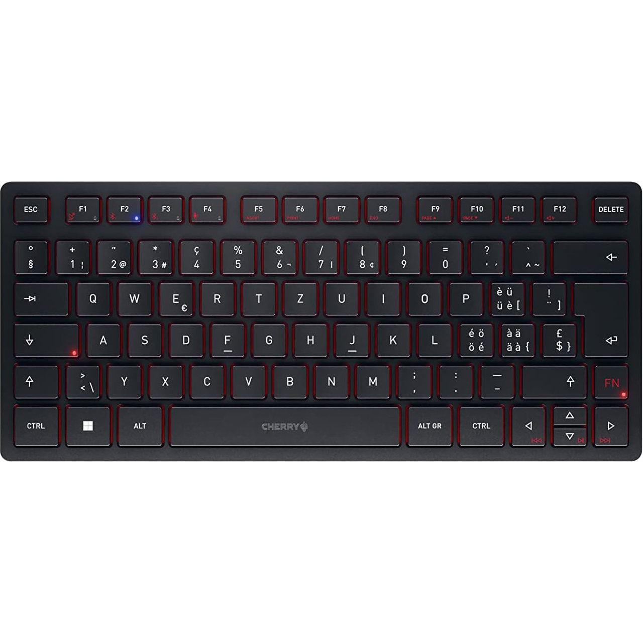 CHERRY KW 9200 Mini USB 2.4GHz Bluetooth Schweizer Deutsch schwarz (kabellos)