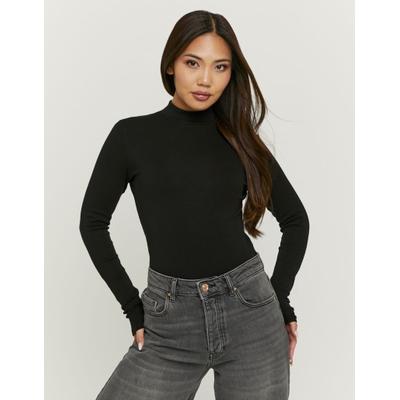Langarmbody TALLY WEIJL "SBOCOCOSIMO", Damen, Gr. M, N-Gr, schwarz, Jersey, Obermaterial: 100% Baumwolle, unifarben, figurbetont normal, Bodys, Baumwollmischung, figurbetont