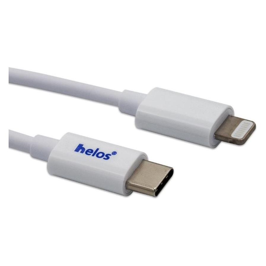 Helos USB-C Lade-/Datenkabel USB Type-C 2.0 zu Lightning 1m weiss (1 m, USB 2.0, 87 W) (718011)