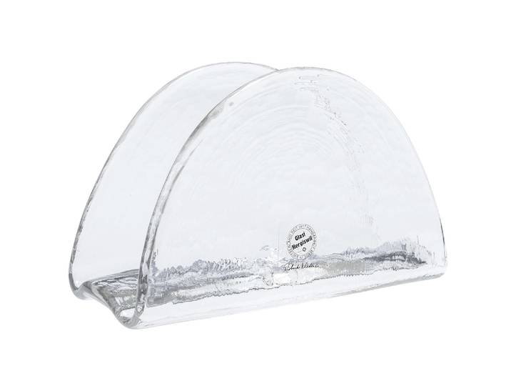 Serviettenhalter GLASI HERGISWIL, blau (rauchblau), B:12cm H:7cm L:5,5cm, Glas, Serviettenhalter, Serviettenhalter