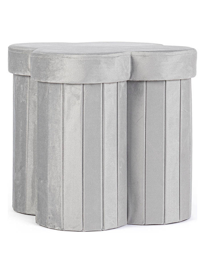 Bizzotto Pouf "Jocelyn" in Hellgrau - (B)40 x (H)40 x (T)40 cm - onesize