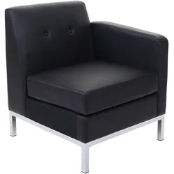 Sessel HWC-C19, Modular-Sofa Seitenteil rechts mit Armlehne, erweiterbar Kunstleder ~ schwarz