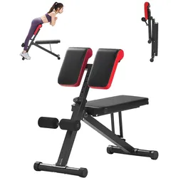 VEVOR multifunktionale Hantelbank für Ganzkörpertraining, Hyperextensionsbank Rückenverlängerung römischer Stuhl 150 kg belastbare verstellbare und faltbare Rückentrainer Heim-Fitnessstudio
