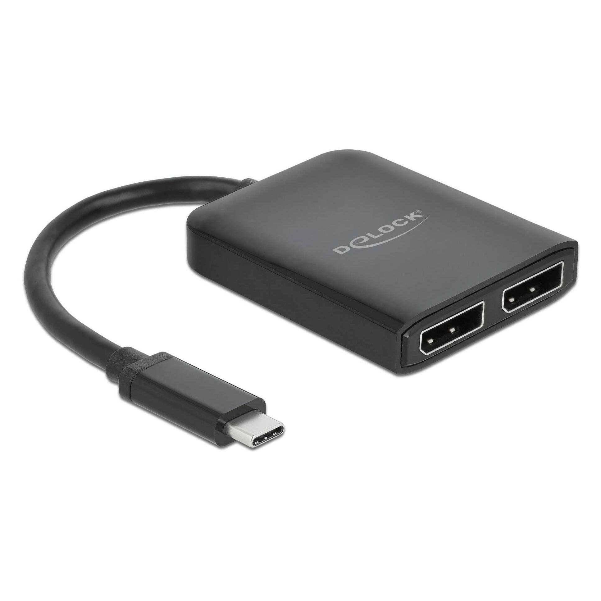 Delock USB Type-C Splitter zu 2 x DisplayPort (DisplayPort, DisplayPort) (87754)