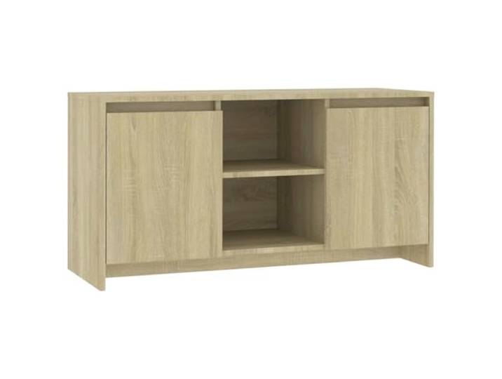 hliofuir TV-Schrank Lowboard Sonoma-Eiche 102x37,5x52,5 cm Holzwerkstoff Geräumige Ablageflächen für Mediengeräte im Schlafzimmer oder Wohnbereich mit stabiler Wandverankerung.