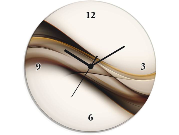 Wanduhr ARTLAND Welle , braun, T:1,8cm, Wanduhren, Wanduhr, wahlweise mit Quarz- oder Funkuhrwerk, lautlos ohne Tickgeräusche