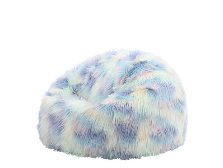Pouf classique en fausse fourrure licorne