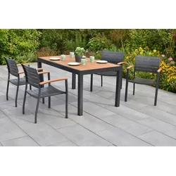 Gartentischgruppe Astros 5-tlg. Graphitfarben