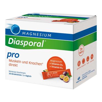 Magnesium Diasporal pro+D3+K2 Musk.+Knochen direkt 30 St Granulat