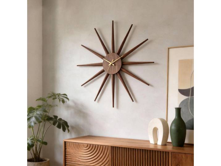 Horloge murale moderne en bois, silencieuse, élégante, décorative, minimaliste, de luxe, esthétique, pour le salon