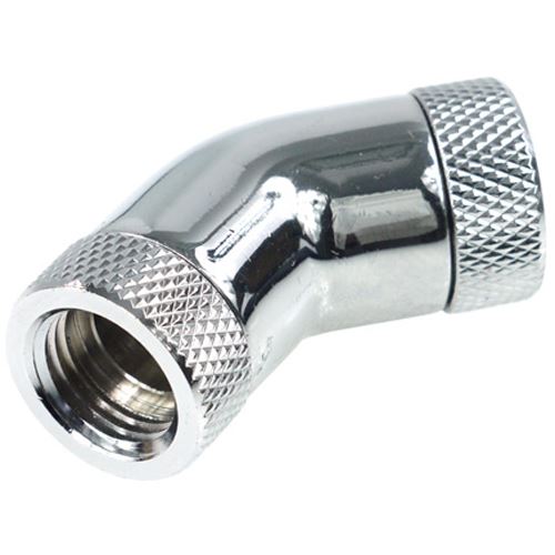 Alphacool HF Winkeladapter 45° - G1/4 drehbar - 2x Innengewinde - Chrome
