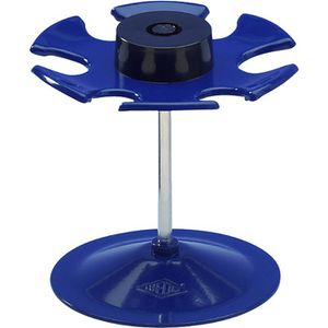 Wedo Stempelhalter 64603, drehbar, blau, aus Metall, 1-etagig, runde Anordnung, für 6 Stempel