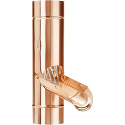 Kupfer-Regenwasserklappe mit Edelstahlsieb, 100mm