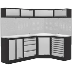 Kraftwerk, Werkstattschrank, Mobilio 4er Kombi Werkstatt-Schrankwand Edelstahl (48.80 cm, 200 cm)