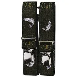 Clip-Hosenträger "Forelle" Unisex (Oliv)