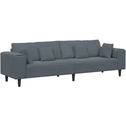 vidaXL Samt Sofa mit Kissen mit Kissen Dunkelgrau 208 cm Samt