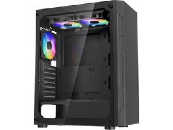 VEVOR PC-Gaming-Gehäuse, Mid-Tower, gehärtetes Glaspanel mit hohem Luftstrom, Staubfilter, 3x 120 mm ARGB-Lüfter, Kabelmanagement, für GPUs mit bis zu 320 mm Länge, für ATX / M-ATX / ITX