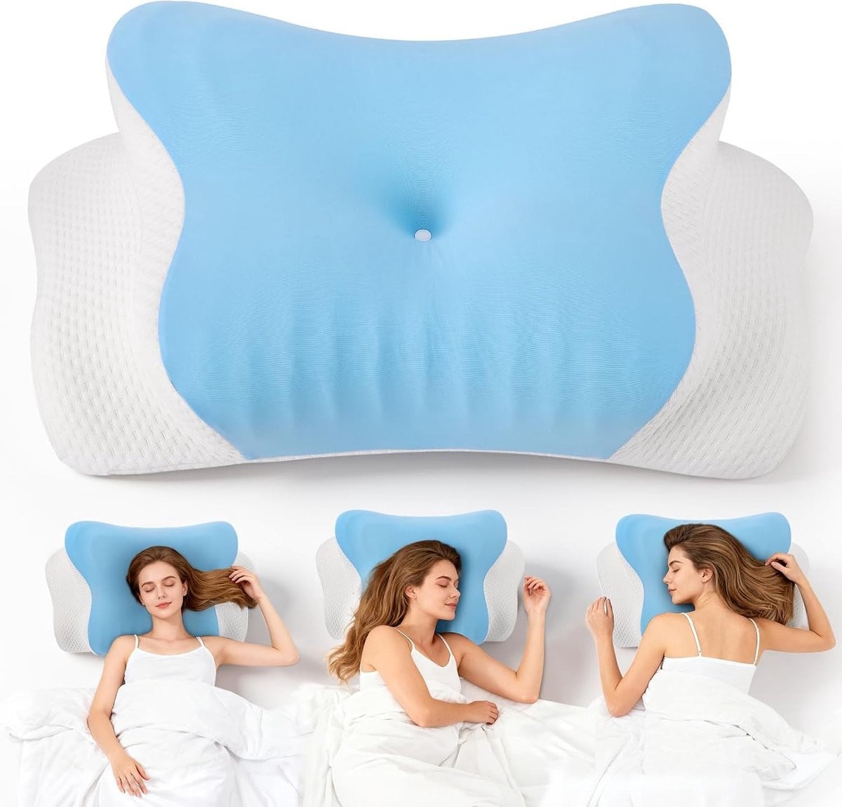 Ergonomisch nek kussen van geheugenfoam voor optimale ondersteuning en verlichting van snurken en apneu