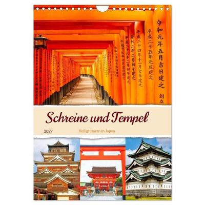 Schreine und Tempel - Heiligtümern in Japan (Wandkalender 2027 DIN A4 hoch), CALVENDO Monatskalender